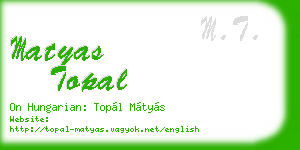 matyas topal business card